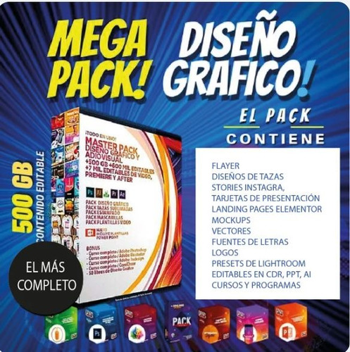 Pack Diseñador Gráfico 500gb Psd Ai Cdr Redes Sociales