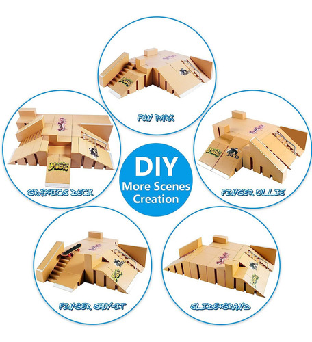 Kit De Patinaje Fingerboard Skate Park Toys For Los Dedos