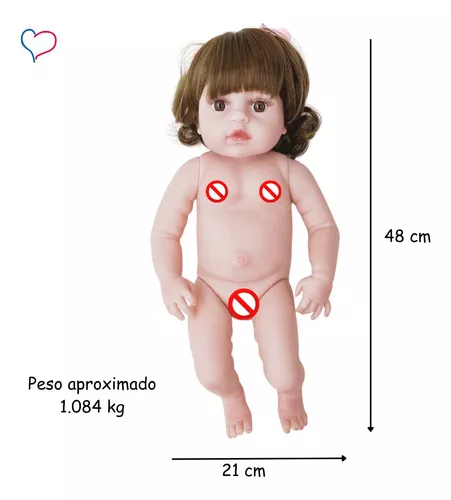 Boneca Bebê Reborn Realista Girafinha Menina de Silicone 48c