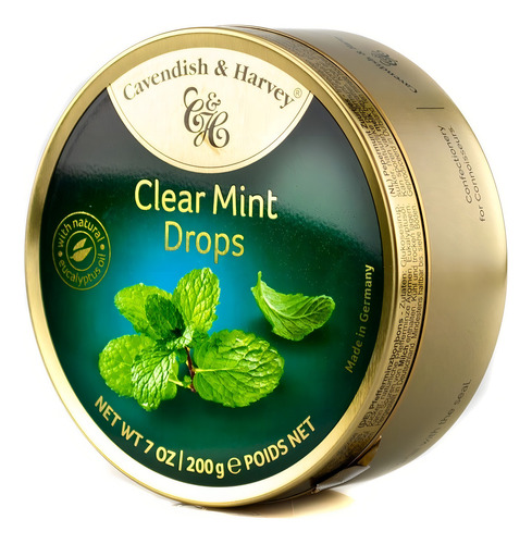 Lata Caramelos Cavendish & Harvey Clear Mint Drops Menta200g