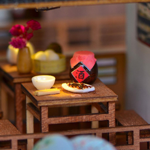1:24 Casa De En Miniatura De Con Muebles Y Accesorios Led