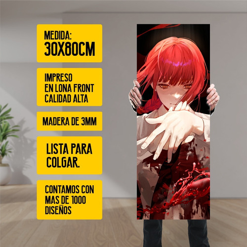 Cuadro Grande Anime Chainsaw Man Makima Sangrienta