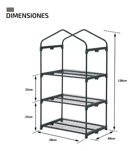 Invernadero Estructura Indoor Inv-1.4m-pvc Exterior Cultivo Uv Con Estantes