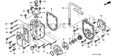 Caja Voluta Motobomba Wx-15 Original Modelo Viejo