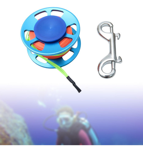 Carrete De Buceo Portátil, Carrete De Buceo Con Clip Azul