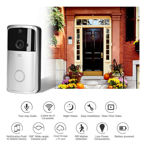 Timbre Inalámbrico Con Vídeo 720p Visual En Tiempo Real Inteom Wi-fi