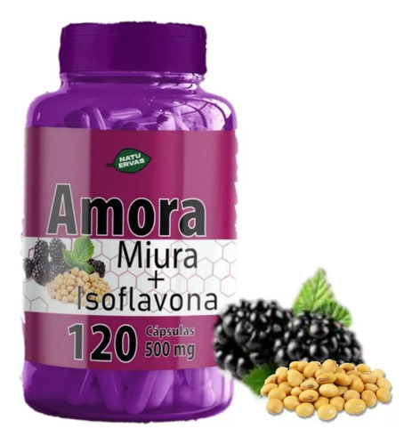 3 Potes Amora Miura Com Isoflavona 120 Caps. 500mg