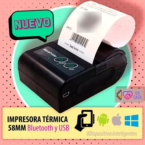 Impresora Termica Portatil Bluetooth para Celular 58mm