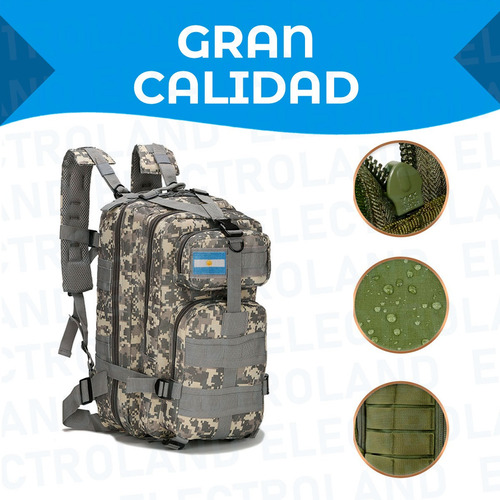 Mochila Trekking Impermeable Reforzada Camping Viaje Bandera
