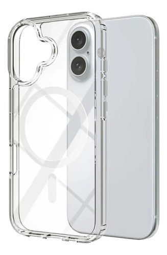 Capa Magnetica Para iPhone 16 Plus Clear Fibra Capacete