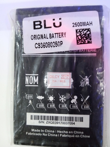 Bateria  Blü Modelo C936080250p Nueva Certificada De 2500mah