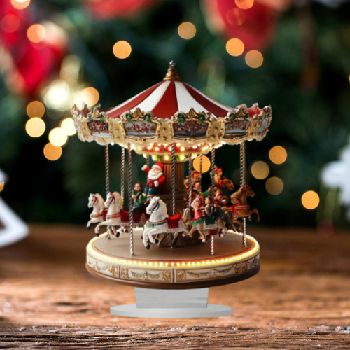 2 Placa De Acrílico Con Diseño De Carrusel De Navidad 2d,