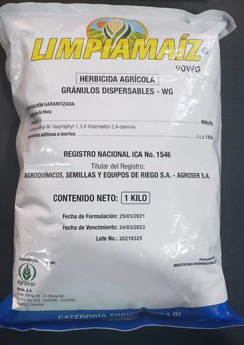Imagen 1 de 1 de Herbicida Selectivo Limpia Maiz Atrazina 90% Granulado