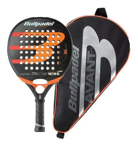 Paleta Padel Bullpadel Wing Avant 21 Pala + Funda Color Negro/naranja