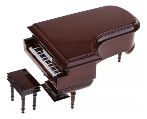 Mini Piano Modelo Conjunto Caja De Modelado Musical Color Marrón