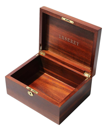 Caja De Madera Lxserey 100% Acacia Wood Storage Box Con Cerr