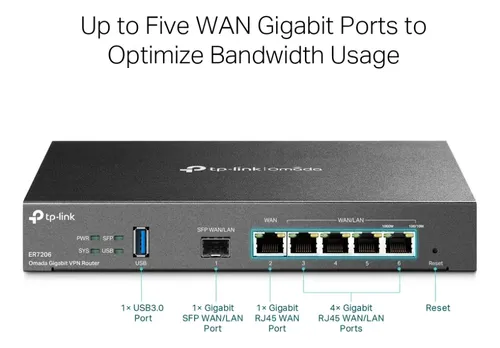 Roteador Tp-link Omada Tl-er7206 V2.2 Gigabit Vpn Multi-wan