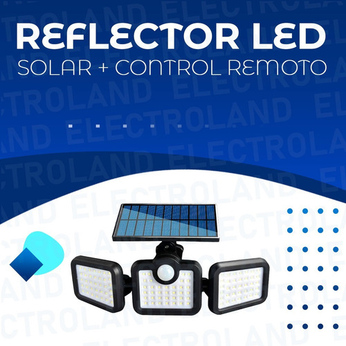 Reflector Led Solar 3 Cuerpos Exterior Cobertura 270º 108led
