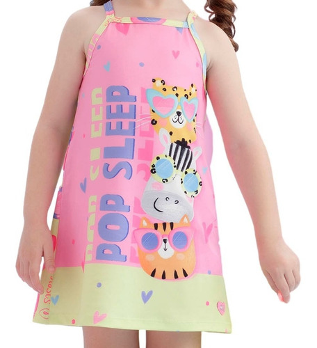 Imagem 2 de 3 de Camisola Infantil Rosa Verão Roupa De Dormir Mon Sucré 21260