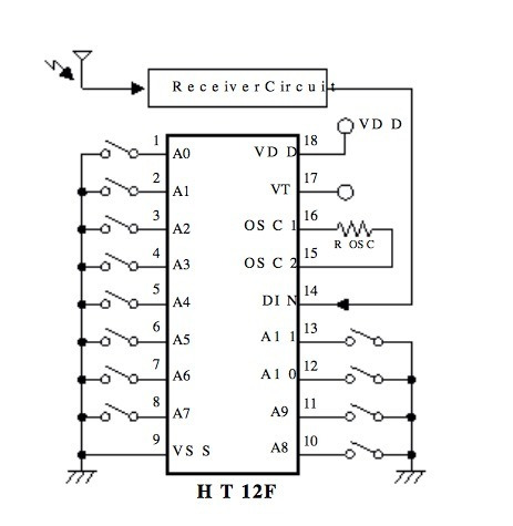 Imagen 7 de 7 de Ht-12f Decoder C.i. Decodificador 18 Pin Descifrador