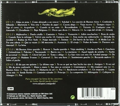 Imagen 2 de 2 de Carlos Gardel 100 Por Gardel 4 Cd Nuevo Original Tango