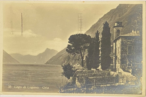 Antigua Postal, Lago De Lugano, Año 1926, Oria, Italia, 3p32