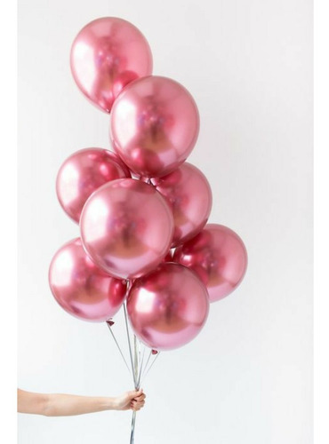 20 Globos Chrome Se 12  Plateado, Dorado, Rose Gold