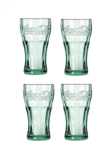 4 Vasos De Vidrio Coca Cola Vintage