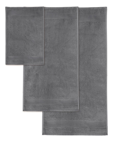 De Tres Toallas Super Absorbente De Rápido Secado Color Gris Toalla Absorbente