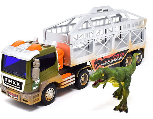 Maxx Action Long Haul Dinosaur Transport Truck  Trailer...
