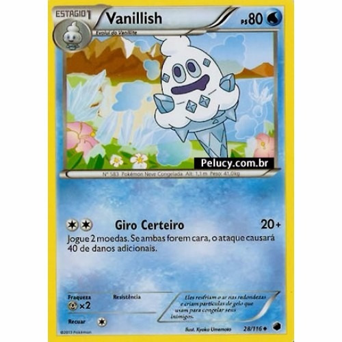 Vanillish - Pokémon Água Incomum 28/116 - Pokemon Card Game