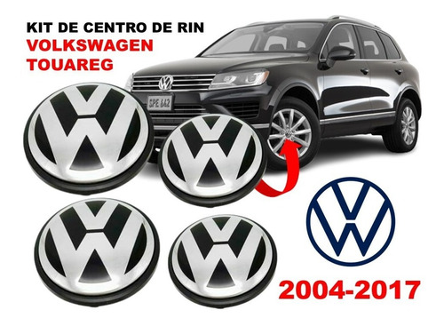 Kit De 4 Centros De Rin Volkswagen Touareg 2004-2017 75mm