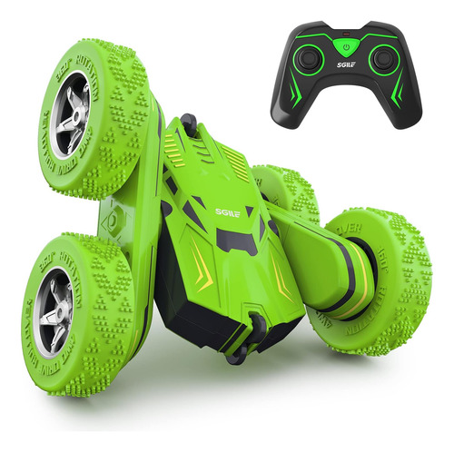 Sgile Rc Stunt Car Toy Gift, 4wd Remote Control Car With 2 S