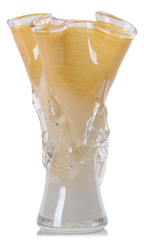 Jarrón De Cristal Amarillo Único Glass Petal Vase Lccck