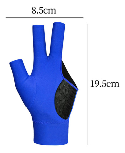 2 Guante De Billar De 3 Dedos, Guante Para Jugadores De Azul