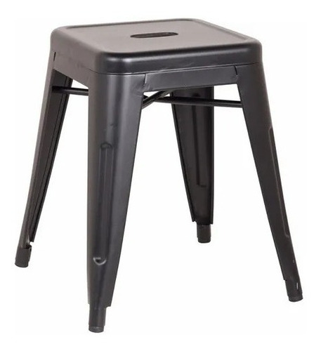 Taburete Tolix Bajo 45cm Negro Mate Excelente Calidad X4