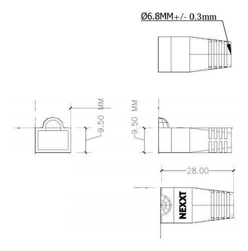 Imagen 3 de 3 de Nexxt Aw103nxt03 Botas Modulares Lszh Para Rj45 - Rojo
