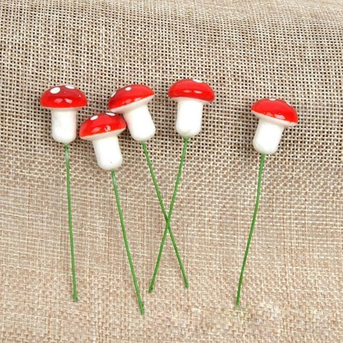 20pcs Mini Miniaturas De Miniatura Rojo Jardín Artificial Bo