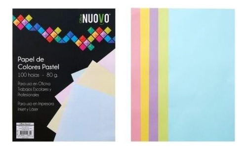 Resma Nuovo Carta Multiproposito De 100 Hojas De 80g Colores Por Unidad