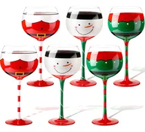 Comprar Sliner Copas De Vino Navideñas, 18,6 Onzas, Juego De 6 Copas