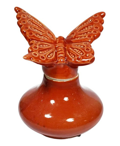 Porta Essência Perfume Ambiente Decorativo Cerâmica Vermelho