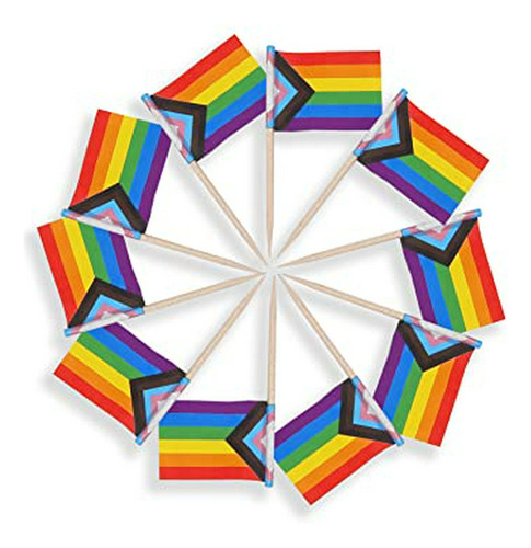 Set De 100 Banderitas Arcoíris Pride Para Decorar Cupcakes L