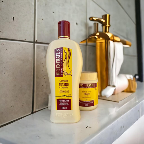 Kit 1 Shampoo 1 Banho De Creme Força Maciez Tutano 500ml