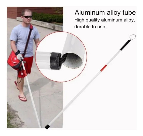 Baston Para Invidente Ciego Plegable Ajustable Premium Plateado