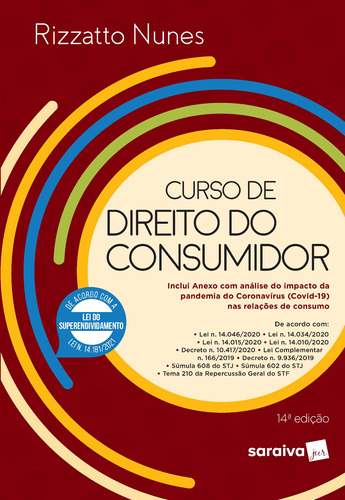 Curso de Direito do Consumidor - 14ª Edição 2022, de Nunes, Rizzato. Editora Saraiva Educação S. A., capa mole em português, 2021