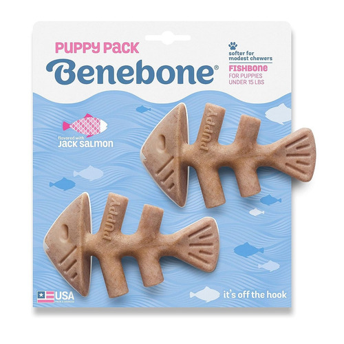 Benebone Fishbone Mordedor Para Cachorro Salmão Puppy Pp