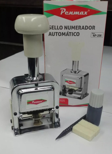 Numerador Automático Metálico 6 Digitos (penmax) Color del exterior Plateado