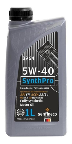 Aceite Senfineco 5w 40 Synthpro 1l - Sintetico - Germany