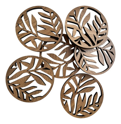 Apoyavaso Posavaso Deco Moderno Decoracion De Mesa Mdf Wit Posa Vaso Hojas Hojas Palmera