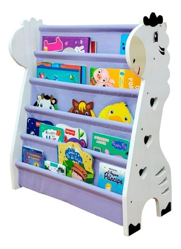 Rack Para Livros Infantil, Standbook Montessoriano Girafa G